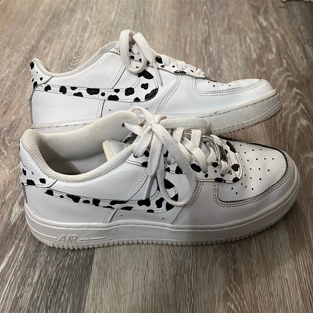 Air force ones (painted cow print)